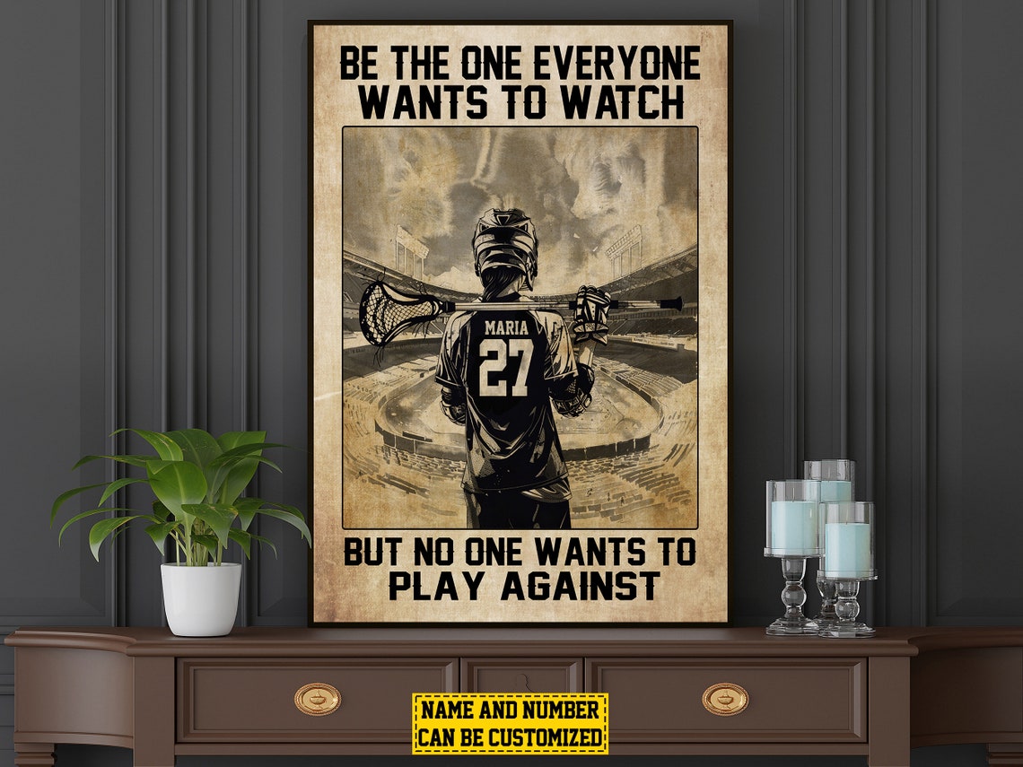 Personalized Lacrosse Motivational Quote Vintage Player Poster Gift - Image 5