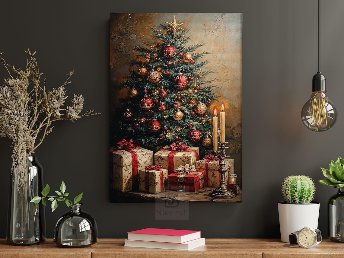 Vintage Christmas Tree Holiday Poster, Cozy Decor - Image 5
