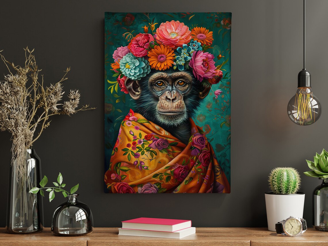 Vintage Maximalist Monkey Lady Poster Print - Image 4