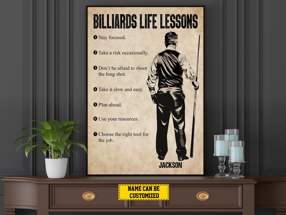 Billiards Life Lessons Personalized Poster Print - Image 2