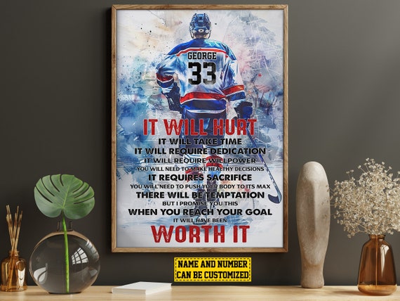 Hockey Life Lessons Personalized Print Hockey Poster Print Hockey Gift For Boy Man