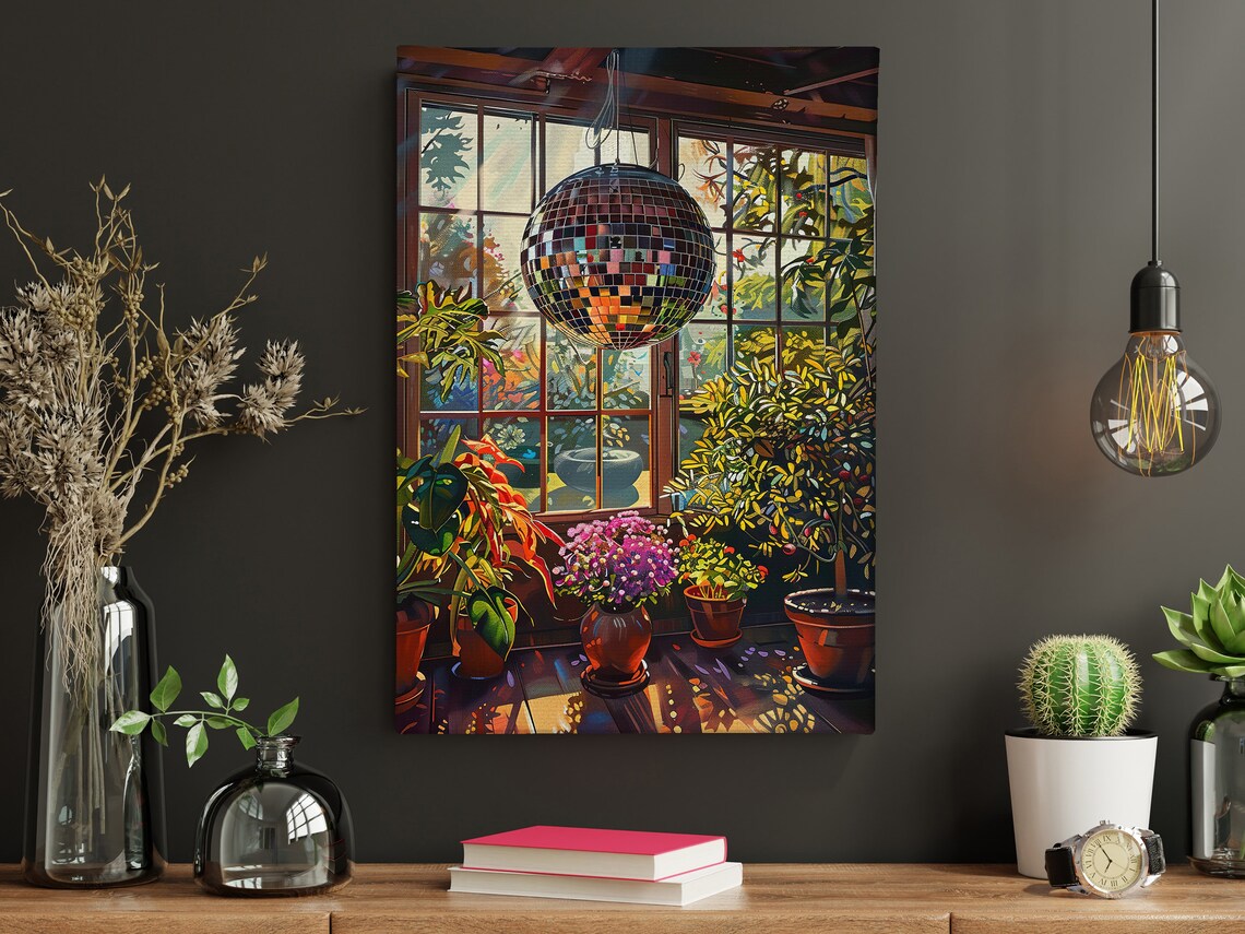 Matisse-Inspired Disco Ball Botanical Art Print - Image 4