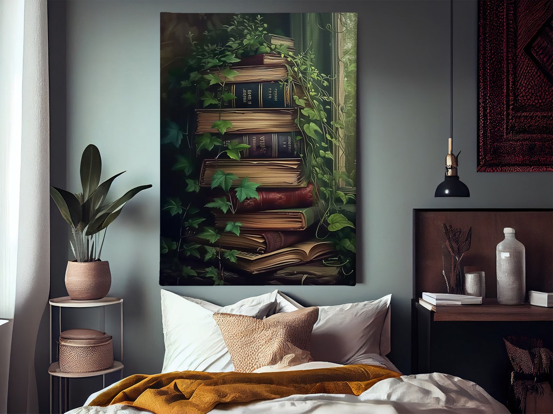 Dark Surreal Magic Book Painting Dark Academia Art Print Gothic Book Print - Image 2