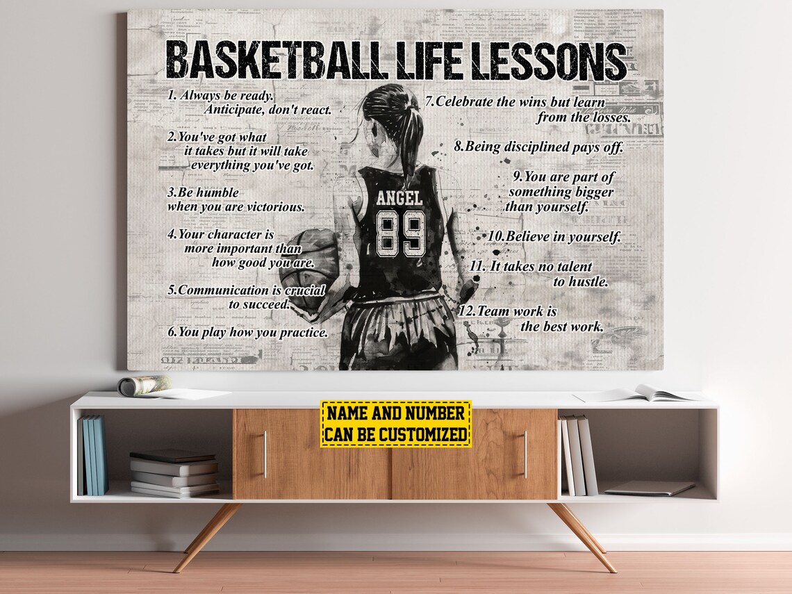 Personalized Basketball Life Lessons Art Print, Gift for Girl - Image 2
