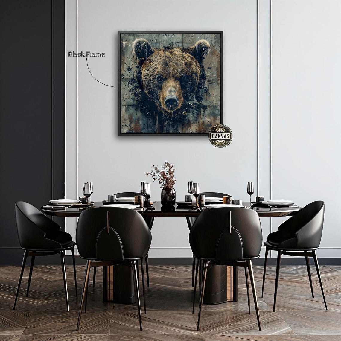 Grizzly Bear Grunge Portrait Urban Splash Abstract Wildlife Art Poster - Image 2