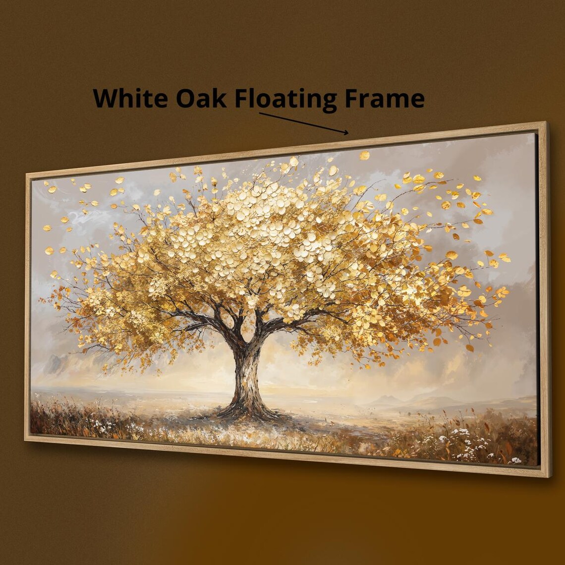Tree Of Life Autumn Landscape, Golden Foliage Art Print - Image 3