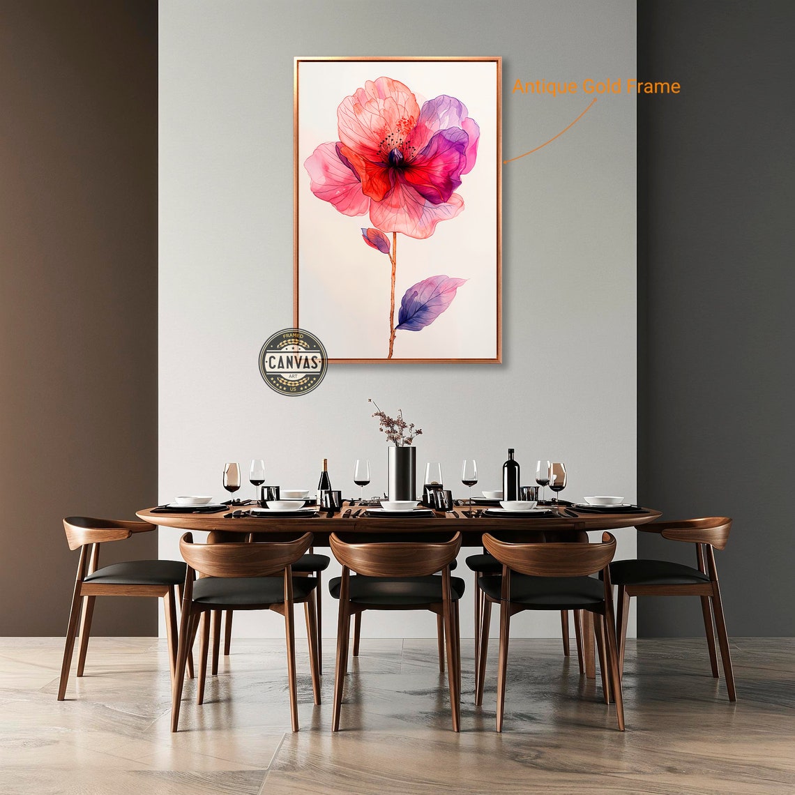 Pink Purple Translucent Flower Watercolor Elegant Bloom Poster - Image 4