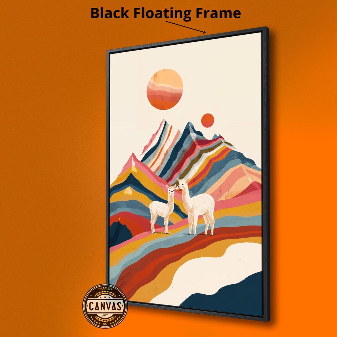 Llamas Against Colorful Mountains, Peru Art Print - Image 2