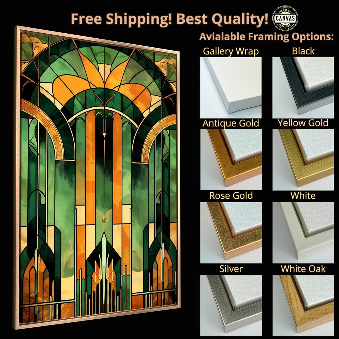 Art Deco Abstract Poster, Retro Vertical Print - Image 5