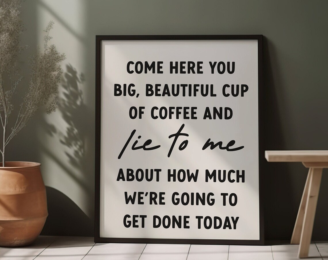 Coffee Typography Poster Print, Kitchen Decor