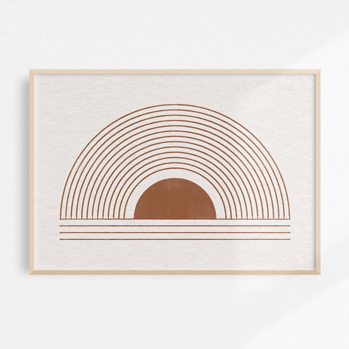 Sun Geometric Abstract Line Art Art Print