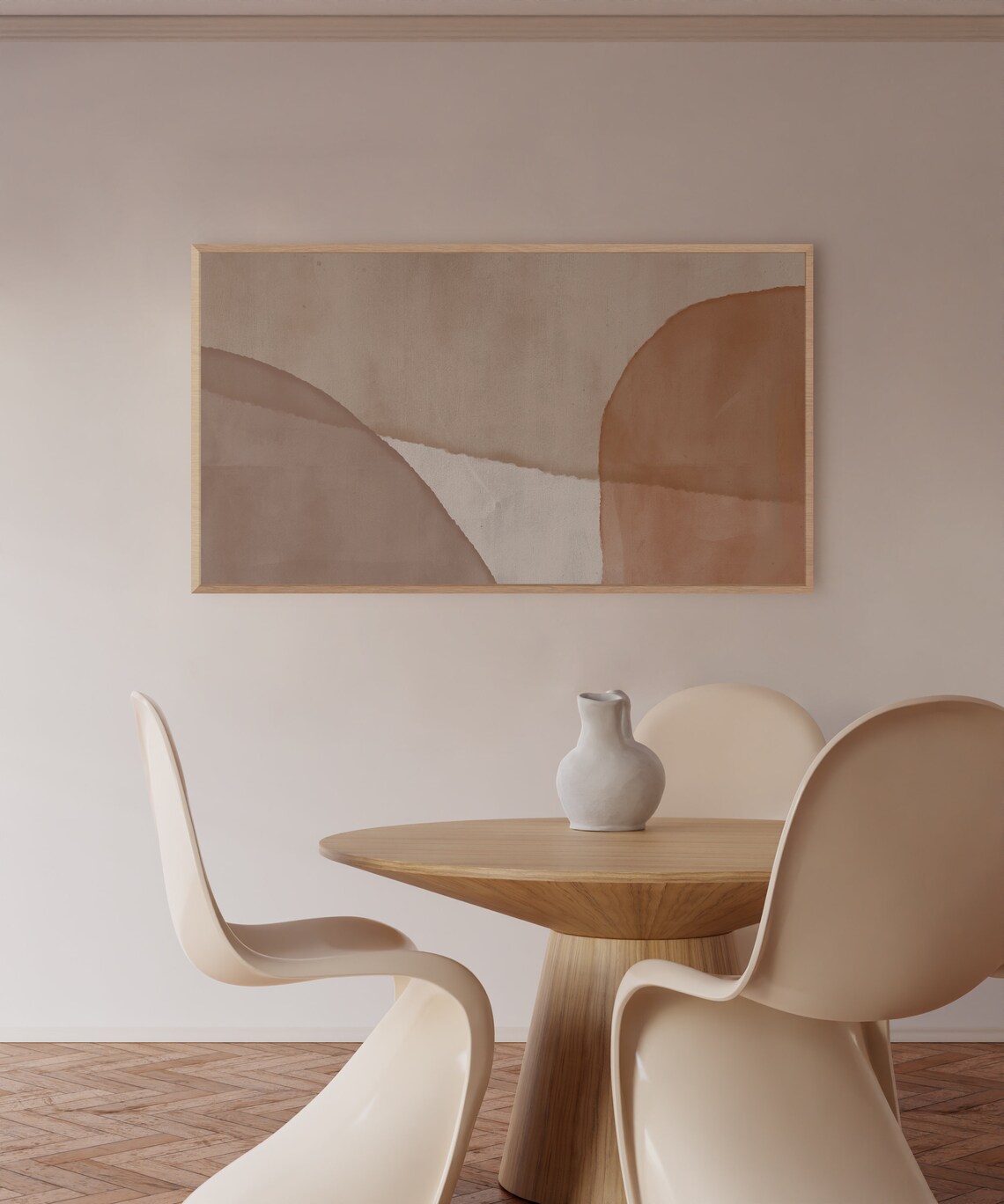 Terracotta Watercolor Abstract Print, Mid Century - Image 3