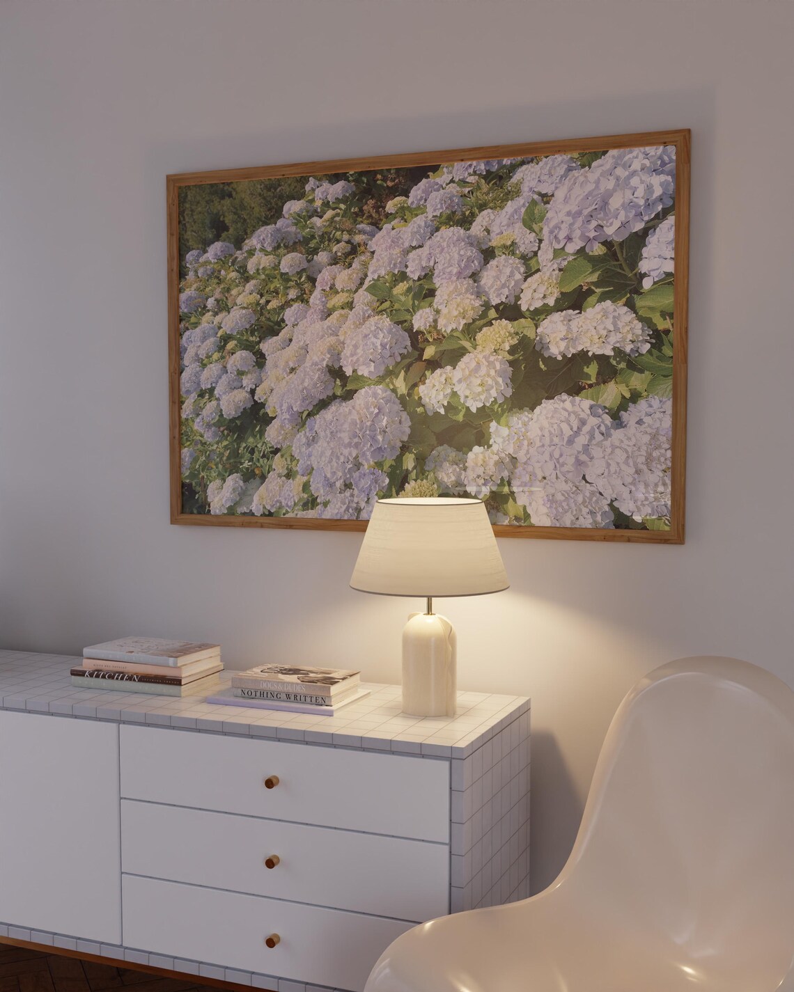 Lilac Hydrangea Bush Blooms Horizontal Floral Photo Garden Poster - Image 5