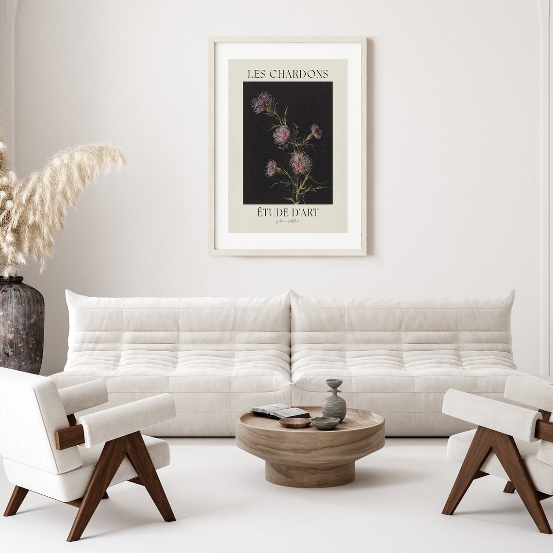 Les Chardons Thistle Dark Botanical Vintage French Art Print - Image 6