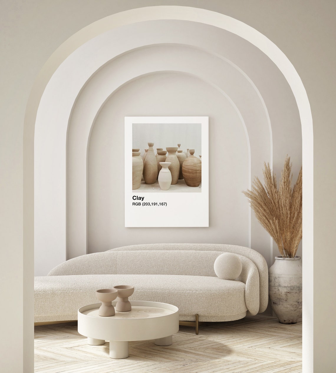Clay Handmade Pottery Vessels In Neutral Color Swatch Poster - Image 2