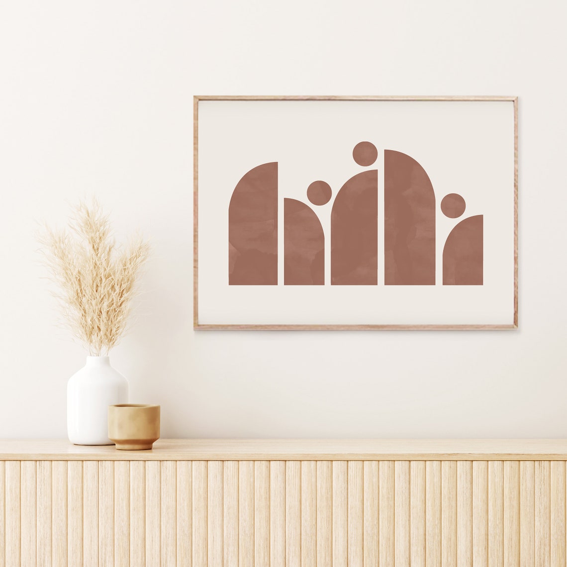 Terracotta Arches Abstract Geometric Mid Century Modern Poster - Image 2