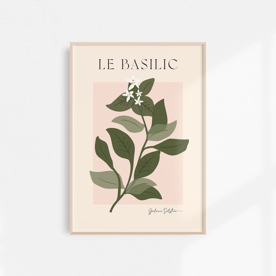 Basil Print, French Kitchen Botanical Wall Art - Image 3