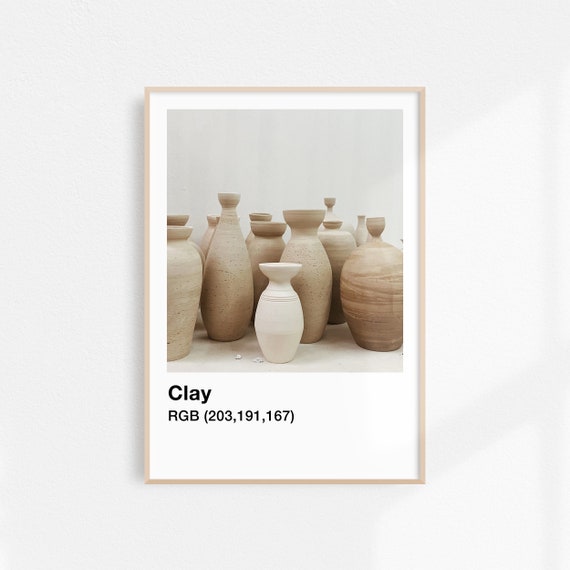 Clay Print Wabi Sabi Aesthetic Poster Still Life Art Print Pottery Wall Art Vessels Print Neutral Wall Art Beige Art