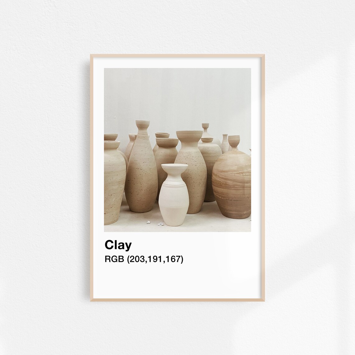 Clay Handmade Pottery Vessels In Neutral Color Swatch Poster