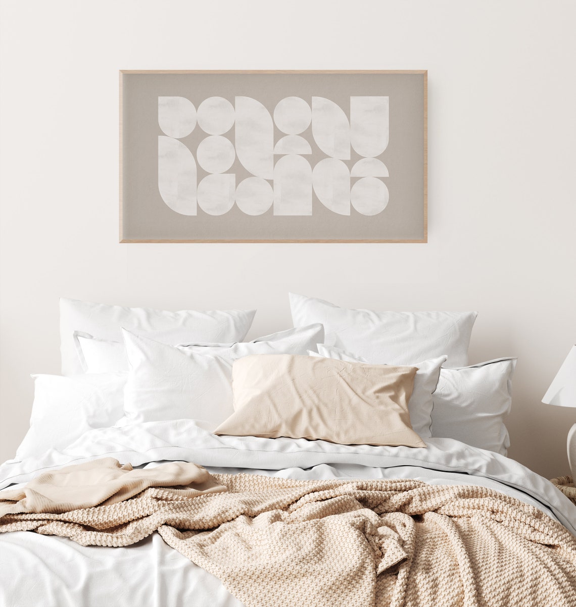 Beige Wabi Sabi Geometric Circles Minimalist Neutral Decor Poster - Image 2