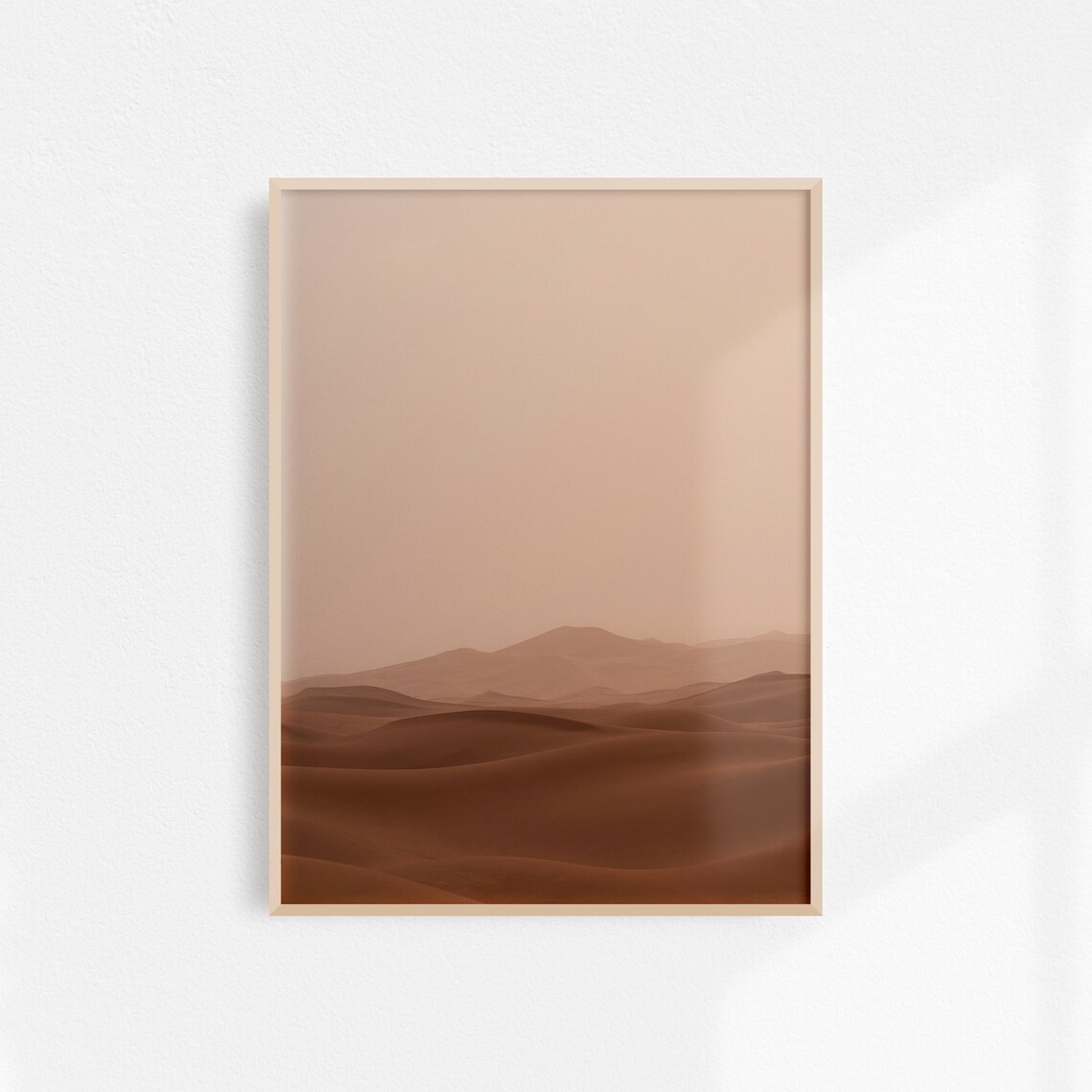 Terracotta Sahara Desert Dunes Under a Hazy Sky Neutral Poster