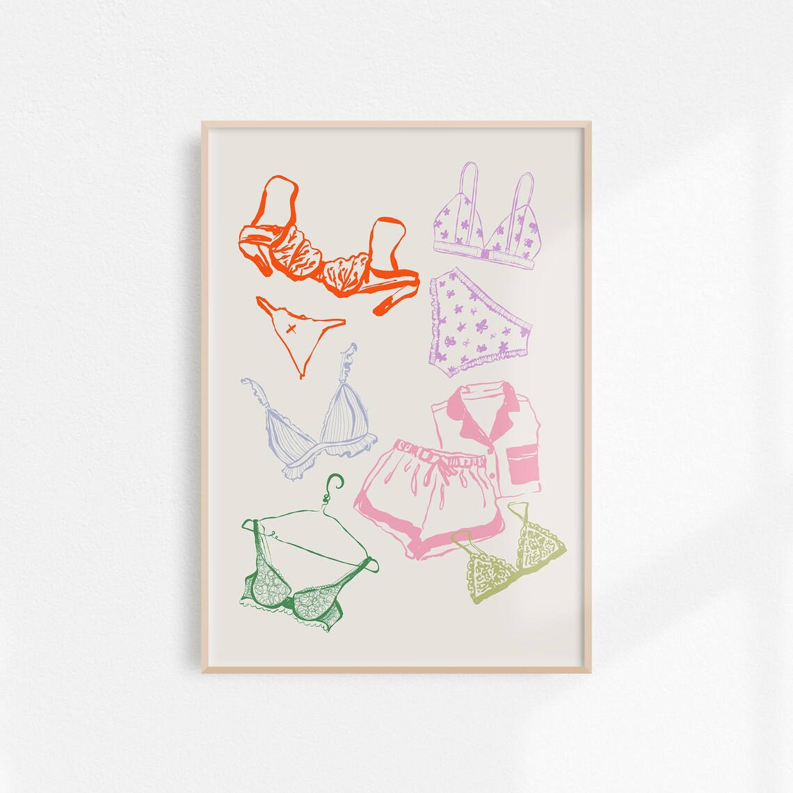 Coquette Laundry Poster, Girly Apartment Decor