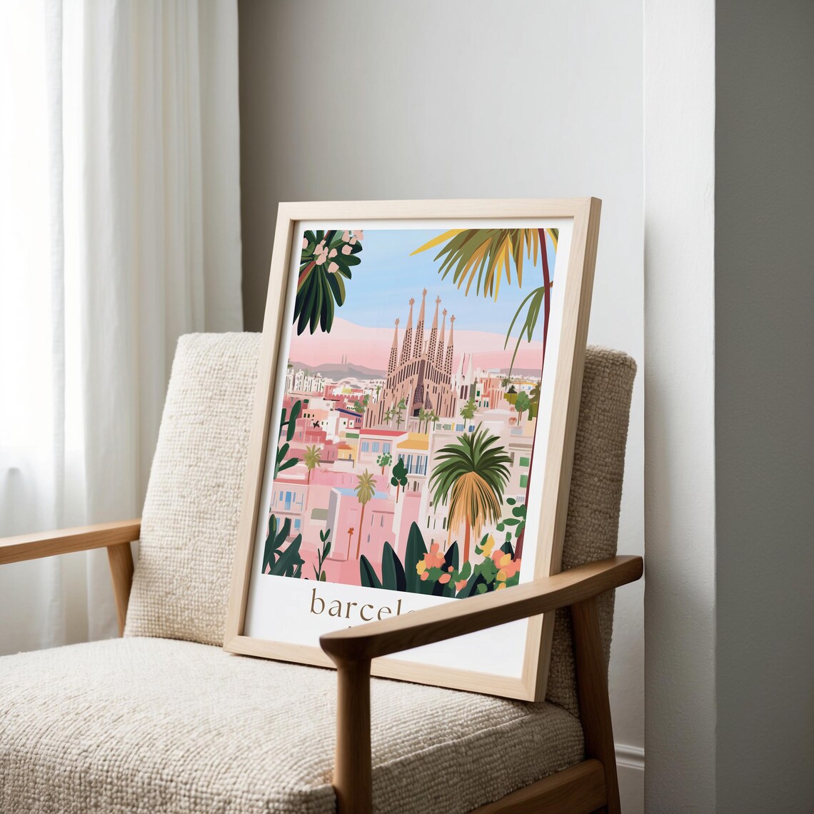 Barcelona Sagrada Familia Travel Poster, Spain Cityscape - Image 2