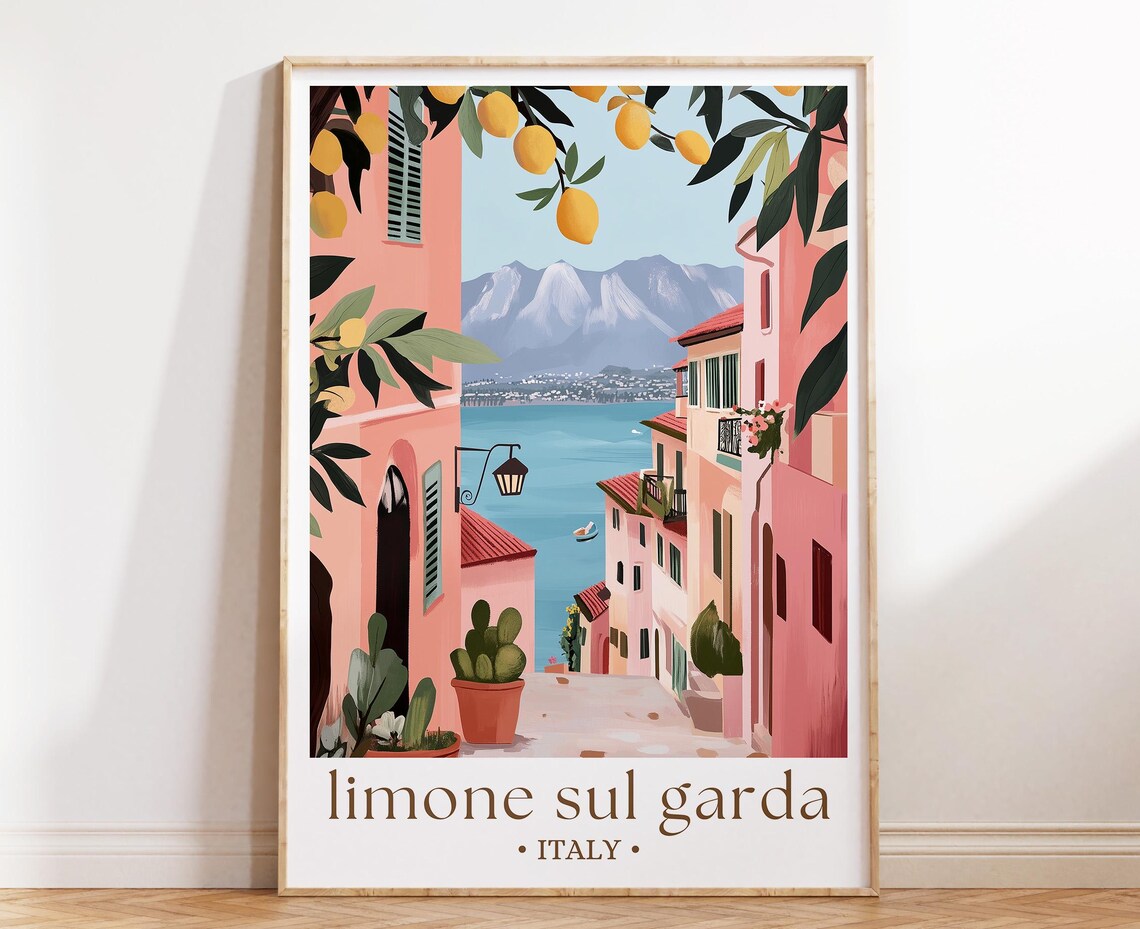 Limone Sul Garda Italy Poster Lemon Grove Lake Mountain Lane View