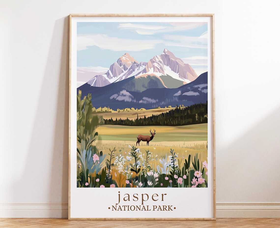 Jasper National Park, Canadian Rockies Travel Poster