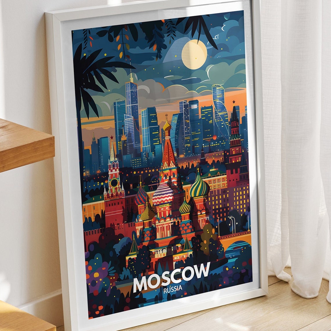 Moscow Travel Print Russia Moscow Travel Poster Russia Travel Poster Russia Cityscape Wall Art Unique City Decor