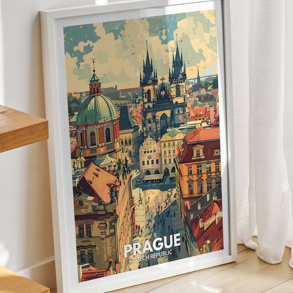 Prague Travel Print Czech Republic Prague Travel Poster Czech Republic Travel Poster Czech Republic Cityscape Wall Unique City Decor