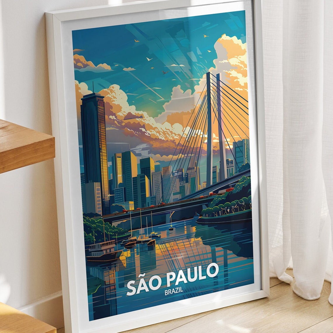 Sao Paulo Travel Print Brazil Sao Paulo Travel Poster Brazil Travel Poster Brazil Cityscape Wall Art Unique City Decor