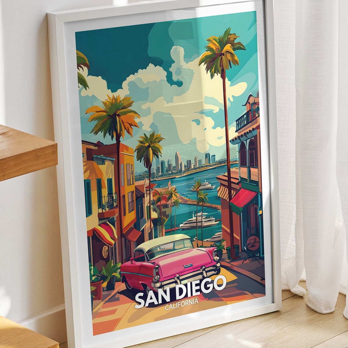 San Diego Print California San Diego Travel Poster California Travel Poster California Cityscape Wall Unique City Art Decor