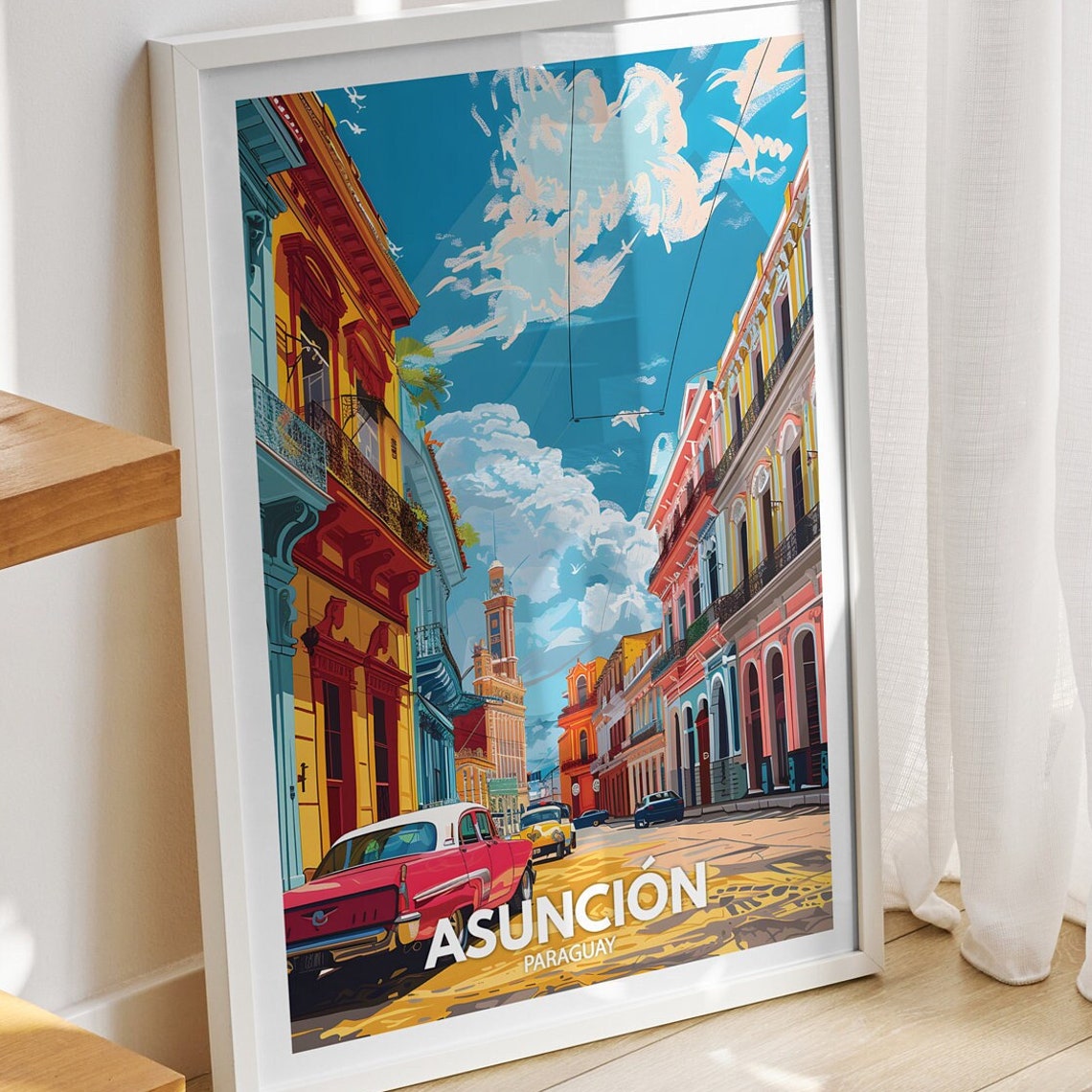 Asuncin Travel Print Paraguay Asuncin Travel Poster Paraguay Travel Poster Paraguay Cityscape Wall Art Unique City Decor