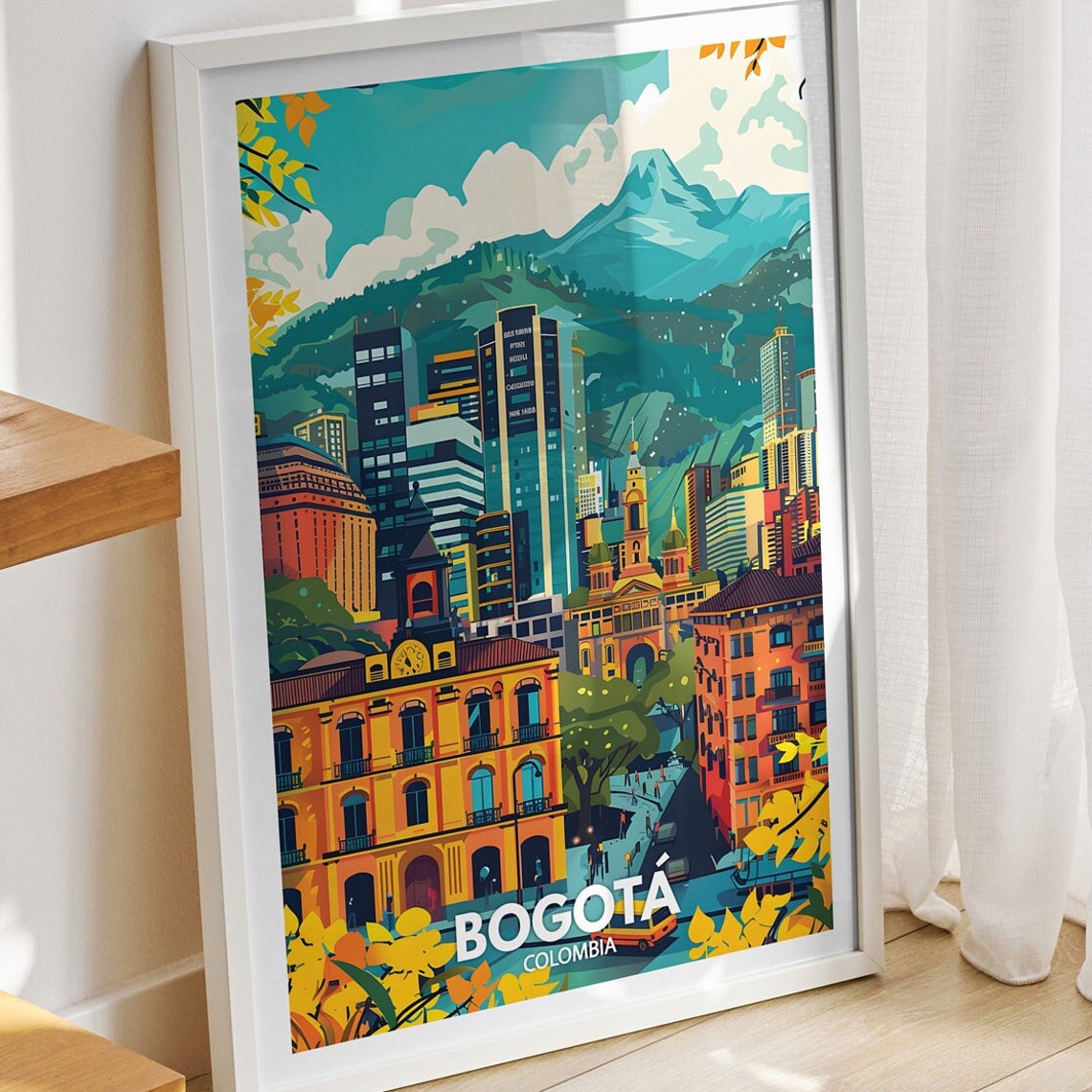 Bogota Print Colombia Bogota Travel Poster Colombia Travel Poster Colombia Cityscape Wall Art Unique City Decor