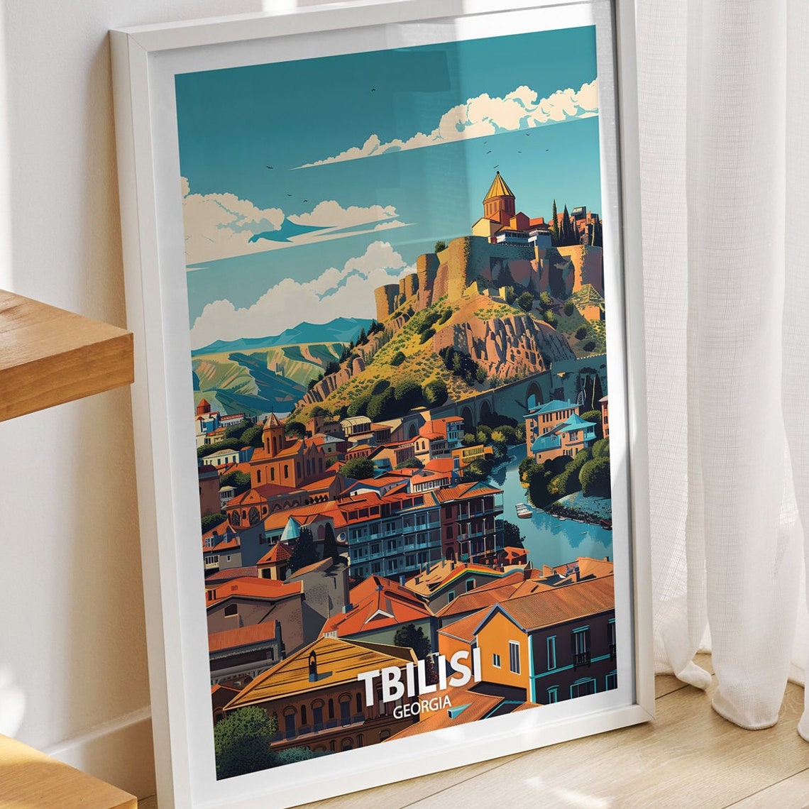 Tbilisi Print Georgia Tbilisi Travel Poster Georgia Travel Poster Georgia Cityscape Wall Art Unique City Decor