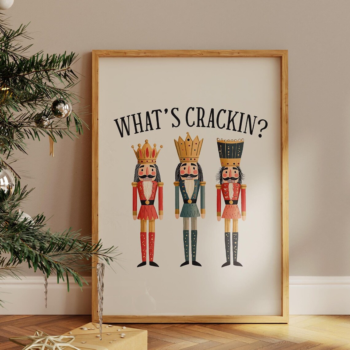 Whats Crackin Nutcracker Funny Christmas Poster