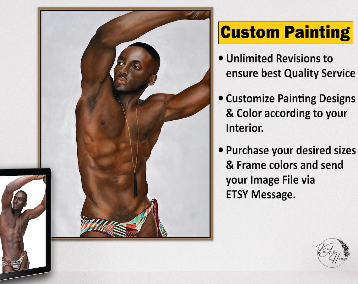 Custom Portrait Painting From Photo Hand Painted Original Art Poster