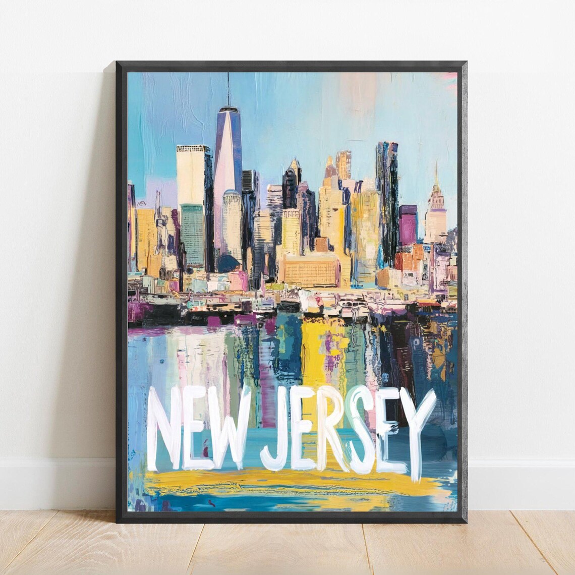 New Jersey Abstract Travel Art Print, Modern Decor