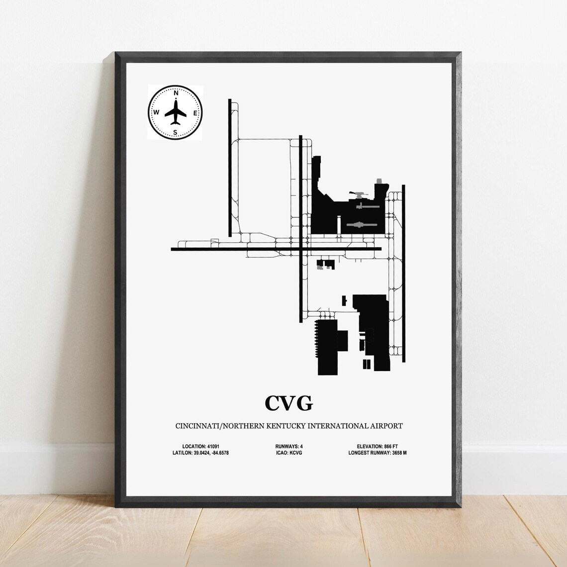 Cvg Cincinnati-Northern Kentucky International Airport Map