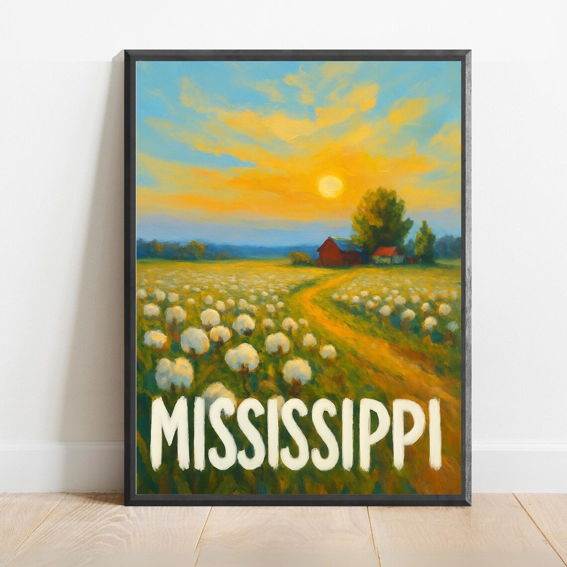 Mississippi Impressionist Travel Poster, Modern Decor