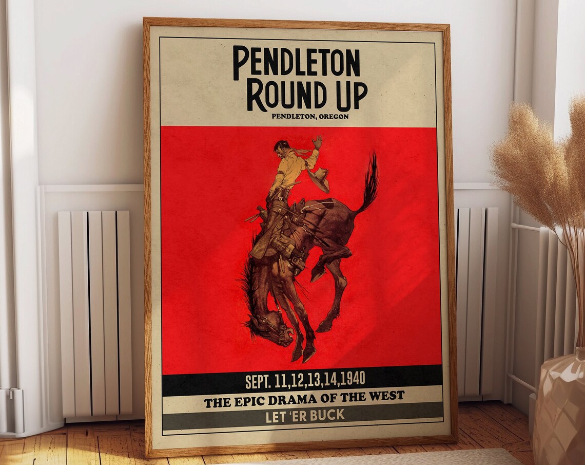 Vintage Rodeo Glory, Classic Cowboy Art Print
