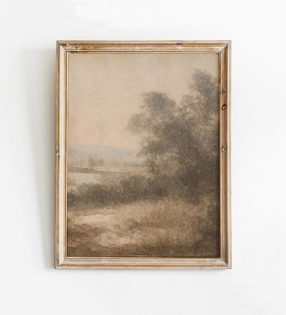 Beige Abstract Landscape Watercolor Art Print