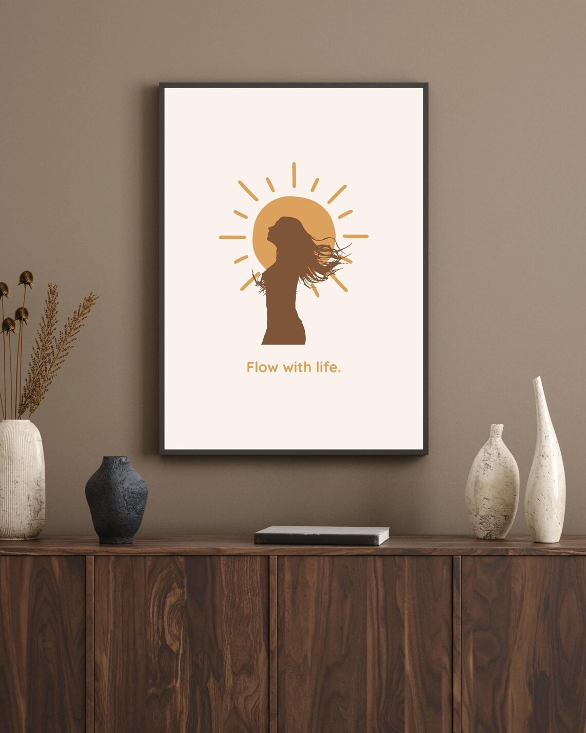 Flow With Life, Minimalist Boho Motivational Art - Image 2