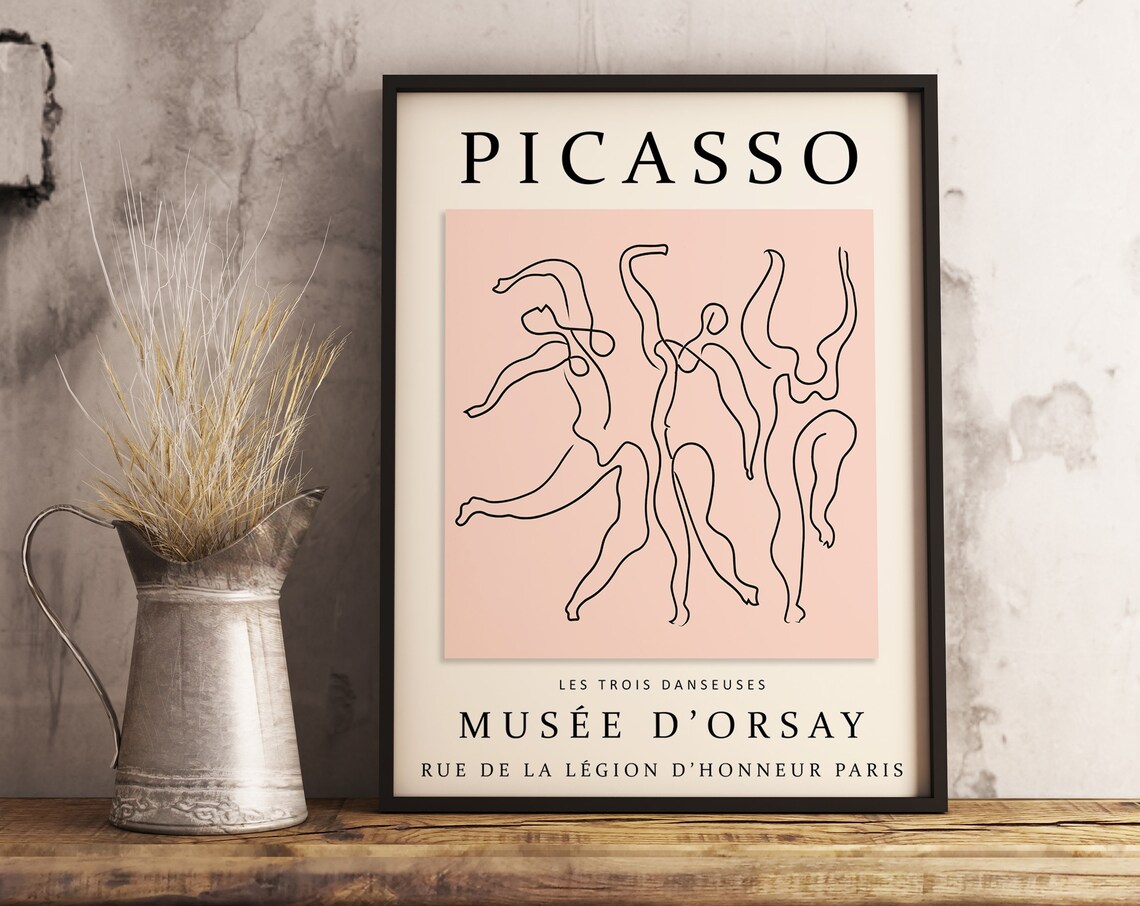 Picasso Les Trois Danseuses Dancers Line Art Exhibition Poster - Image 3