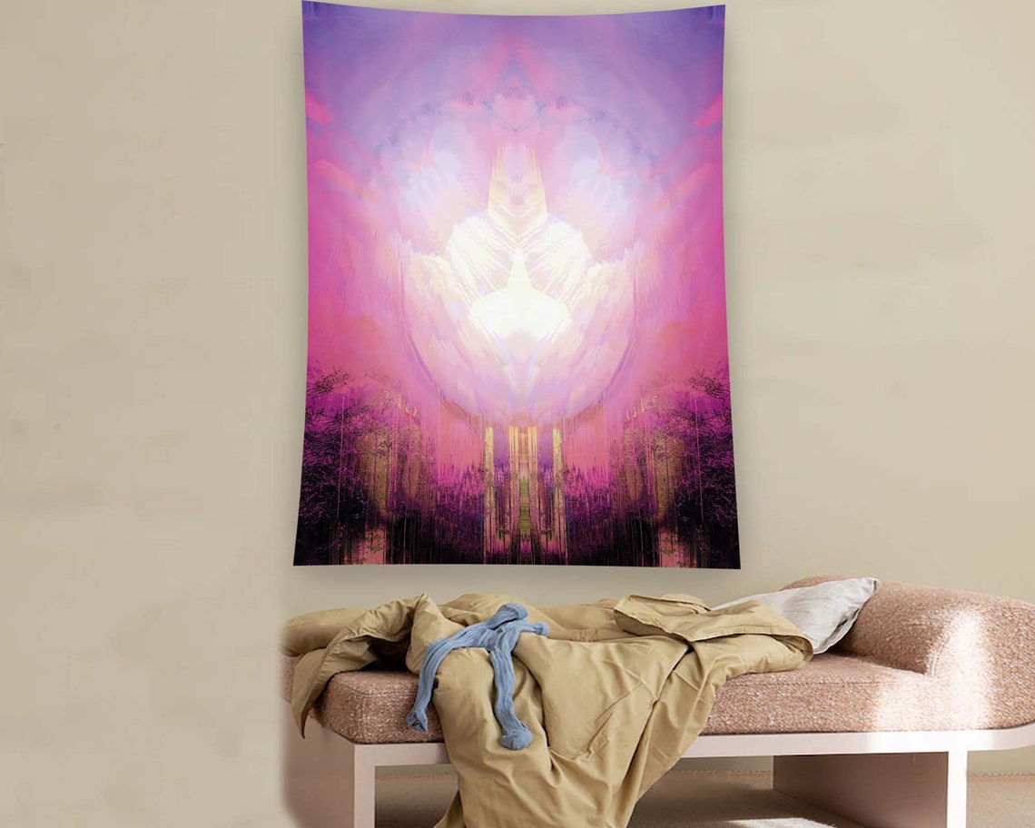 Purple Pink Ethereal Symmetric Angelic Mist Dreamy Fantasy Poster