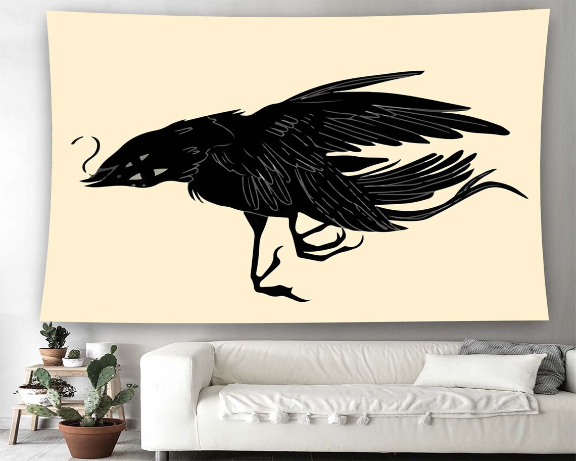 Gothic Minimalist Tapestry, Living Room Wall Art Print - Image 2