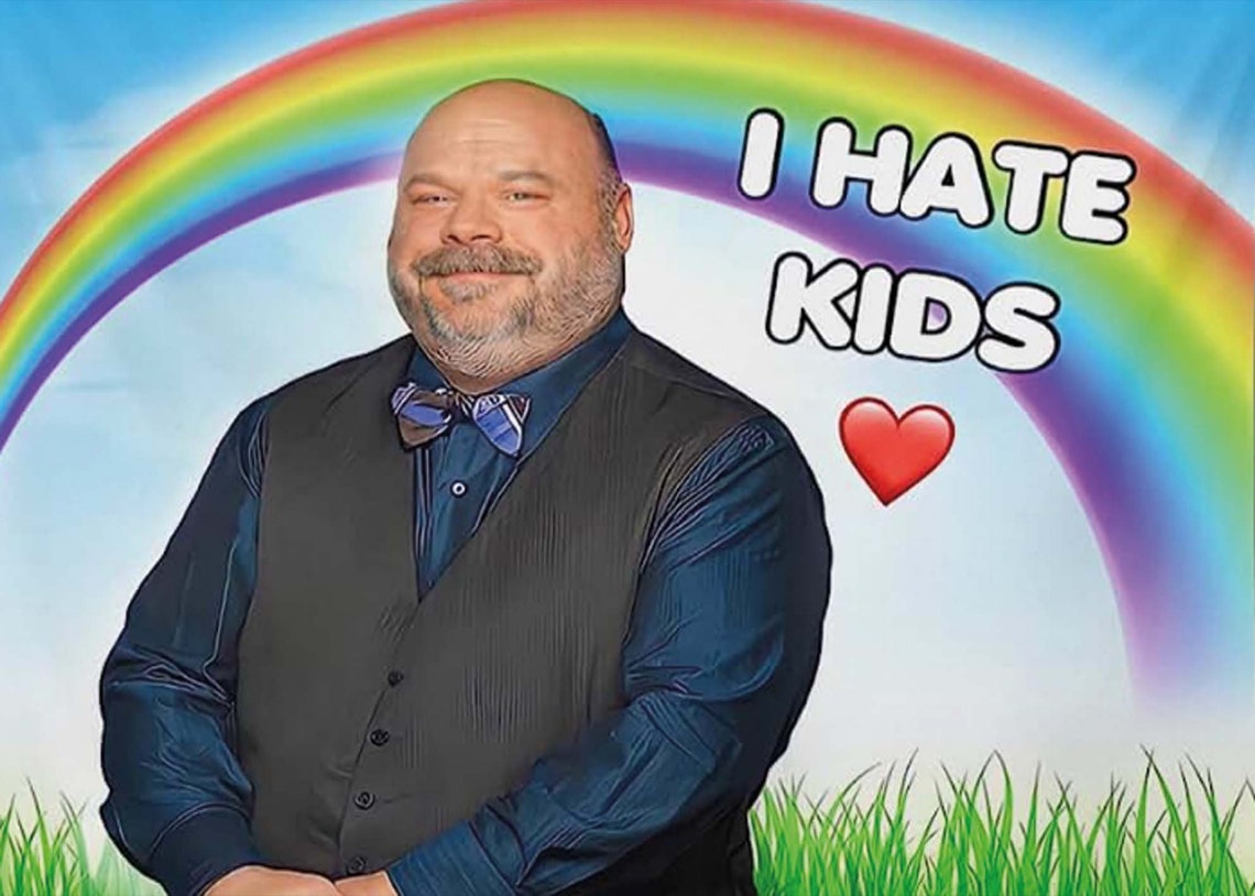Funny I Hate Kids Meme Rainbow Gag Joke Novelty Dorm Room Poster - Image 2