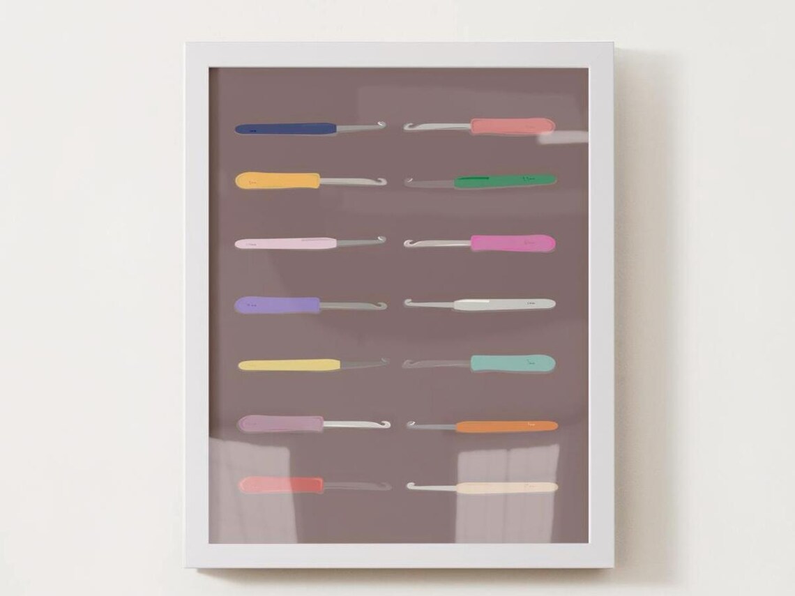 Crochet Hooks, Crochet Inspired Art Print - Image 3