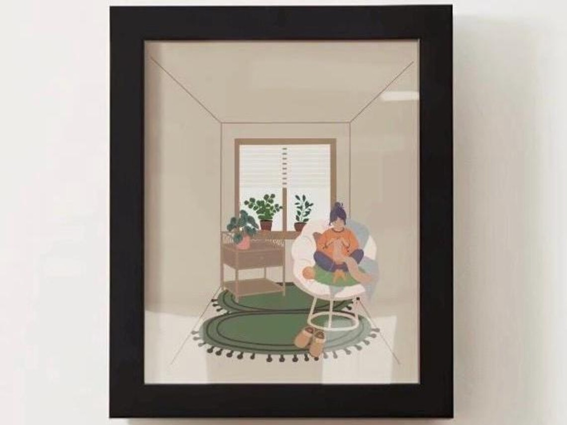 Knitting Art Print, Knitter Gallery Wall